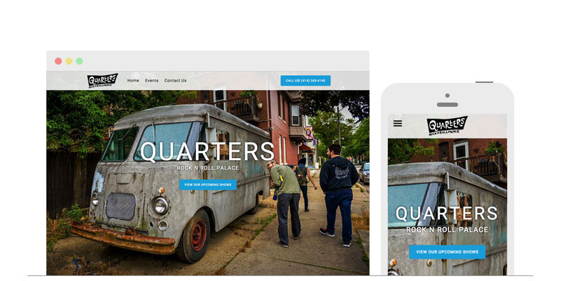 Quarters mobile and desktop website